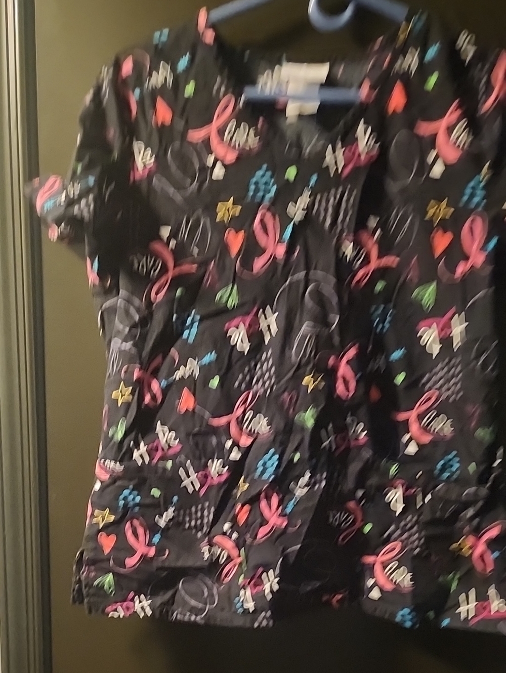 Scrubstar  Pink Ribbon Scrub Top